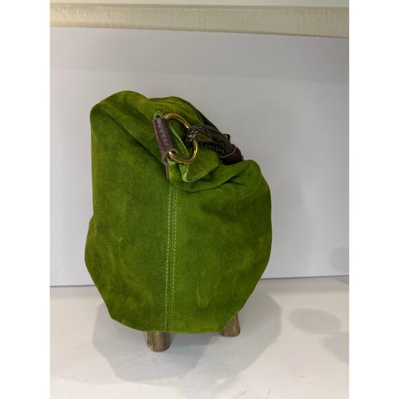 Henri Lou Green Y2K seude Hobo Bag  Euc - Picture 5 of 9
